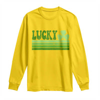 Retro Lucky Long Sleeve Shirt St Patricks Day Irish Shamrock