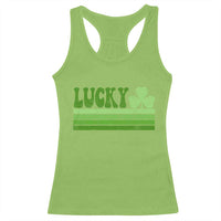 Retro Lucky Racerback Tank Top St Patricks Day Irish Shamrock