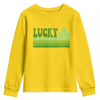 Retro Lucky Youth Sweatshirt St Patricks Day Irish Shamrock