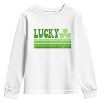Retro Lucky Youth Sweatshirt St Patricks Day Irish Shamrock