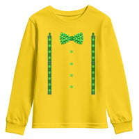 Bow Tie Suspenders St Patricks Day Costume Youth Sweatshirt Funny Irish Shamrock Clovers