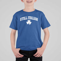 St Patricks Day Italian T Shirt For Kid Funny Retro Varsity Sporty Style Shamrock