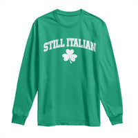 St Patricks Day Italian Long Sleeve Shirt Funny Retro Varsity Sporty Style Shamrock