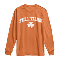 St Patricks Day Italian Long Sleeve Shirt Funny Retro Varsity Sporty Style Shamrock