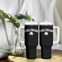 St Patricks Day Italian Tumbler With Handle Funny Retro Varsity Sporty Style Shamrock