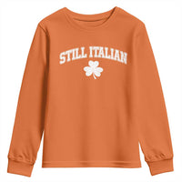 St Patricks Day Italian Youth Sweatshirt Funny Retro Varsity Sporty Style Shamrock