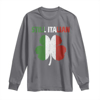 St Patricks Day Still Italian Long Sleeve Shirt Funny Retro Shamrock Italy Flag