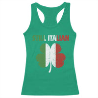 St Patricks Day Still Italian Racerback Tank Top Funny Retro Shamrock Italy Flag