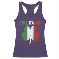 St Patricks Day Still Italian Racerback Tank Top Funny Retro Shamrock Italy Flag