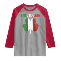 St Patricks Day Still Italian Raglan Shirt Funny Retro Shamrock Italy Flag
