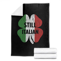 Funny St Patricks Day Italian Throw Blanket Retro Vintage Shamrock Italy Flag