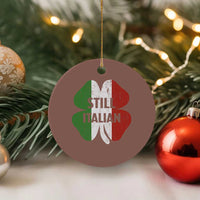 Funny St Patricks Day Italian Ceramic Ornament Retro Vintage Shamrock Italy Flag