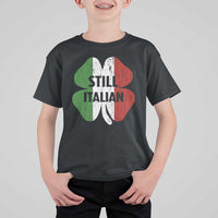 Funny St Patricks Day Italian T Shirt For Kid Retro Vintage Shamrock Italy Flag