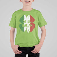 Funny St Patricks Day Italian T Shirt For Kid Retro Vintage Shamrock Italy Flag