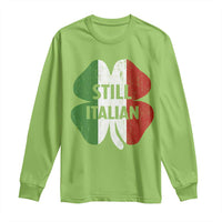 Funny St Patricks Day Italian Long Sleeve Shirt Retro Vintage Shamrock Italy Flag