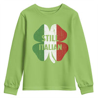 Funny St Patricks Day Italian Youth Sweatshirt Retro Vintage Shamrock Italy Flag
