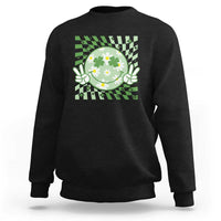 Retro Groovy Shamrock Smile Face St Patricks Day Sweatshirt