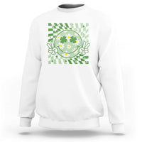 Retro Groovy Shamrock Smile Face St Patricks Day Sweatshirt