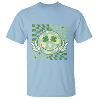 Retro Groovy Shamrock Smile Face St Patricks Day T Shirt