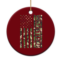 Wrestling American Flag Camo Wrestler Ceramic Ornament
