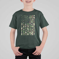 Wrestling American Flag Camo Wrestler T Shirt For Kid
