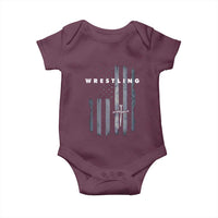 Christian Wrestling Baby Onesie Wrestler Faith Strength US USA Flag Christ Cross