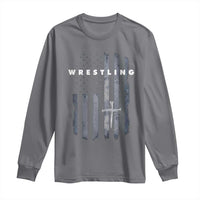 Christian Wrestling Long Sleeve Shirt Wrestler Faith Strength US USA Flag Christ Cross