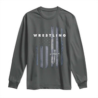 Christian Wrestling Long Sleeve Shirt Wrestler Faith Strength US USA Flag Christ Cross