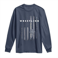 Christian Wrestling Long Sleeve Shirt Wrestler Faith Strength US USA Flag Christ Cross