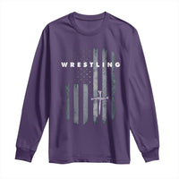 Christian Wrestling Long Sleeve Shirt Wrestler Faith Strength US USA Flag Christ Cross