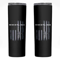 Christian Wrestling Skinny Tumbler Wrestler Faith Strength US USA Flag Christ Cross