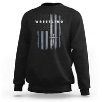 Christian Wrestling Sweatshirt Wrestler Faith Strength US USA Flag Christ Cross