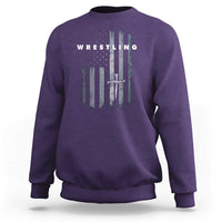 Christian Wrestling Sweatshirt Wrestler Faith Strength US USA Flag Christ Cross