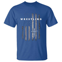 Christian Wrestling T Shirt Wrestler Faith Strength US USA Flag Christ Cross