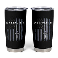 Christian Wrestling Tumbler Cup Wrestler Faith Strength US USA Flag Christ Cross