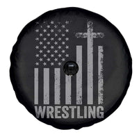 Faith Wrestling Spare Tire Cover Christian Wrestler American Flag Cross