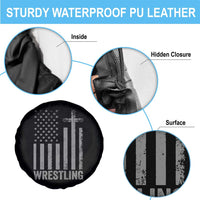 Faith Wrestling Spare Tire Cover Christian Wrestler American Flag Cross
