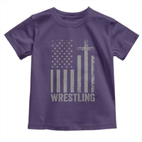 Faith Wrestling Toddler T Shirt Christian Wrestler American Flag Cross