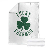 Funny Irish St Patricks Day Shamrock Throw Blanket Lucky Charmer
