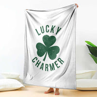 Funny Irish St Patricks Day Shamrock Throw Blanket Lucky Charmer