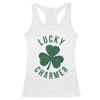 Funny Irish St Patricks Day Shamrock Racerback Tank Top Lucky Charmer