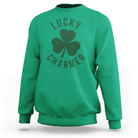 Funny Irish St Patricks Day Shamrock Sweatshirt Lucky Charmer