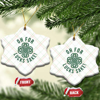 Funny St Patricks Day Ceramic Ornament Oh For Lucks Sake Irish Celtic Shamrock
