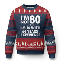 80th Birthday Ugly Christmas Sweater Funny Saying Retro Vintage 80 Year Old Gift