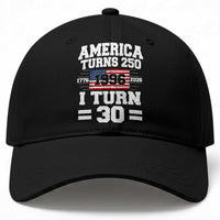 America Turns 250 I Turn 30 Baseball Cap Vintage 1996 30th Birthday 250th Anniversary USA Flag 30 Year Old Gift