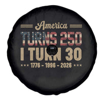 America Turns 250 I Turn 30 Spare Tire Cover Retro 1996 30th Birthday 250th Anniversary USA Flag 30 Year Old Gift