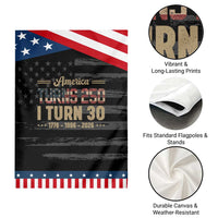 America Turns 250 I Turn 30 Patriotic Garden Flag Retro 1996 30th Birthday 250th Anniversary USA Flag 30 Year Old Gift