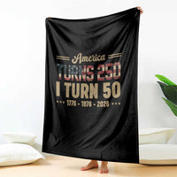 America Turns 250 I Turn 50 50th Birthday Throw Blanket Vintage USA 250th Anniversary 1976 50 Year Old Gift