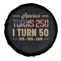 America Turns 250 I Turn 50 50th Birthday Spare Tire Cover Vintage USA 250th Anniversary 1976 50 Year Old Gift
