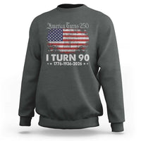America Turns 250 I Turn 90 Sweatshirt Vintage 1936 90th Birthday 250th Anniversary USA 90 Year Old Gift